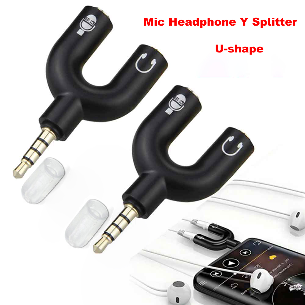 Audio Music Splitter - 3,5 mm hoofdtelefoon microfoon splitter adapter
