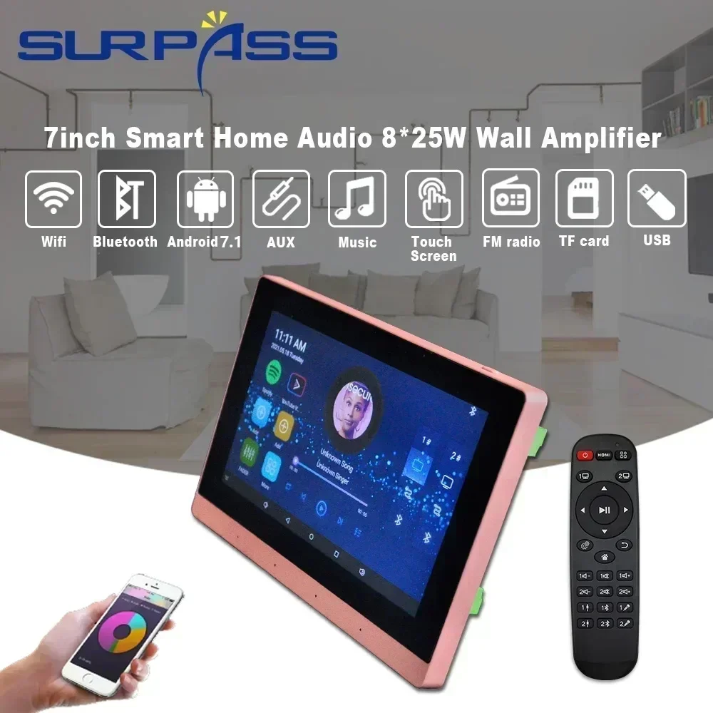 Audio Music Background Free - 7 inch WiFi In Muurversterker Touchscreen