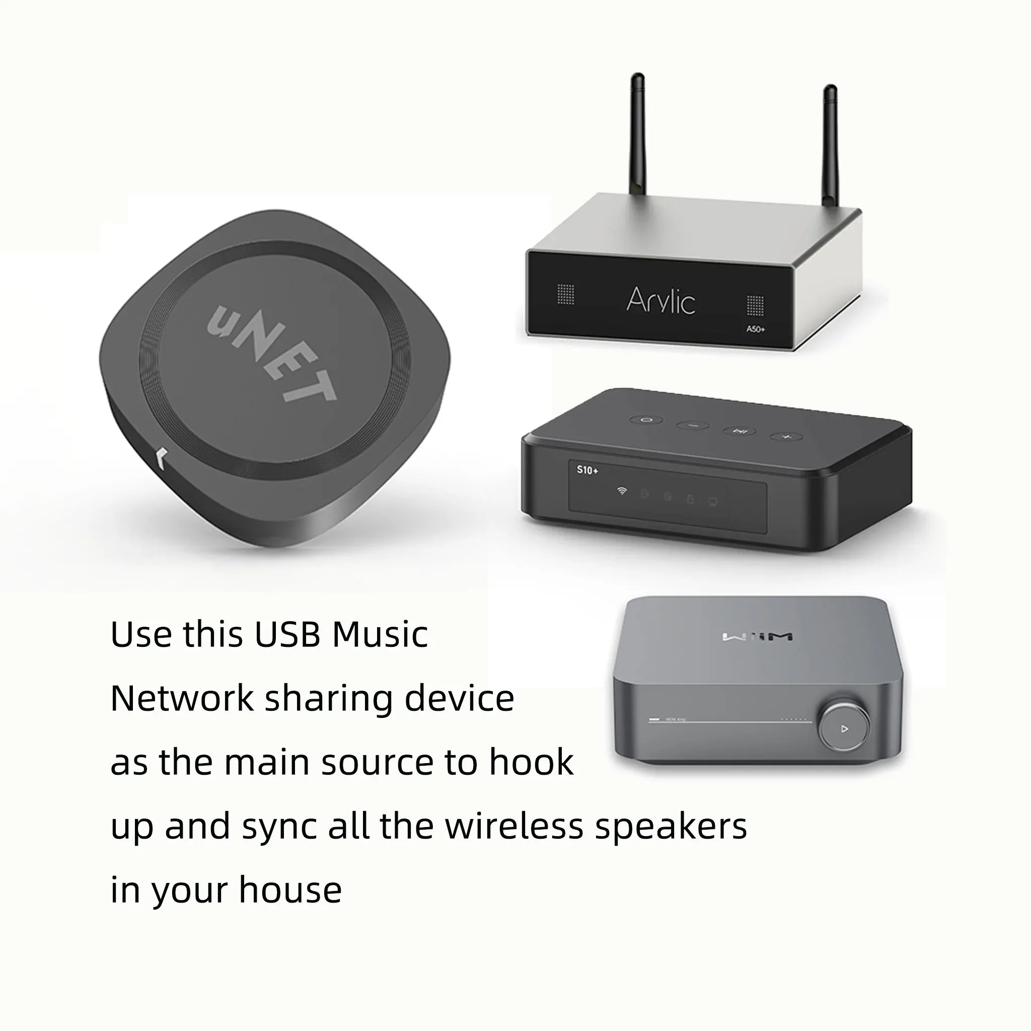 Audio Music Network - Audiocast uNET - USB-muzieknetwerk-delingstoestel USB-werkzaamheden voor