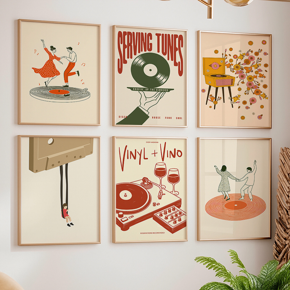 Audio Music Live - 1pc Vintage Muziek Canvas Poster Unframed