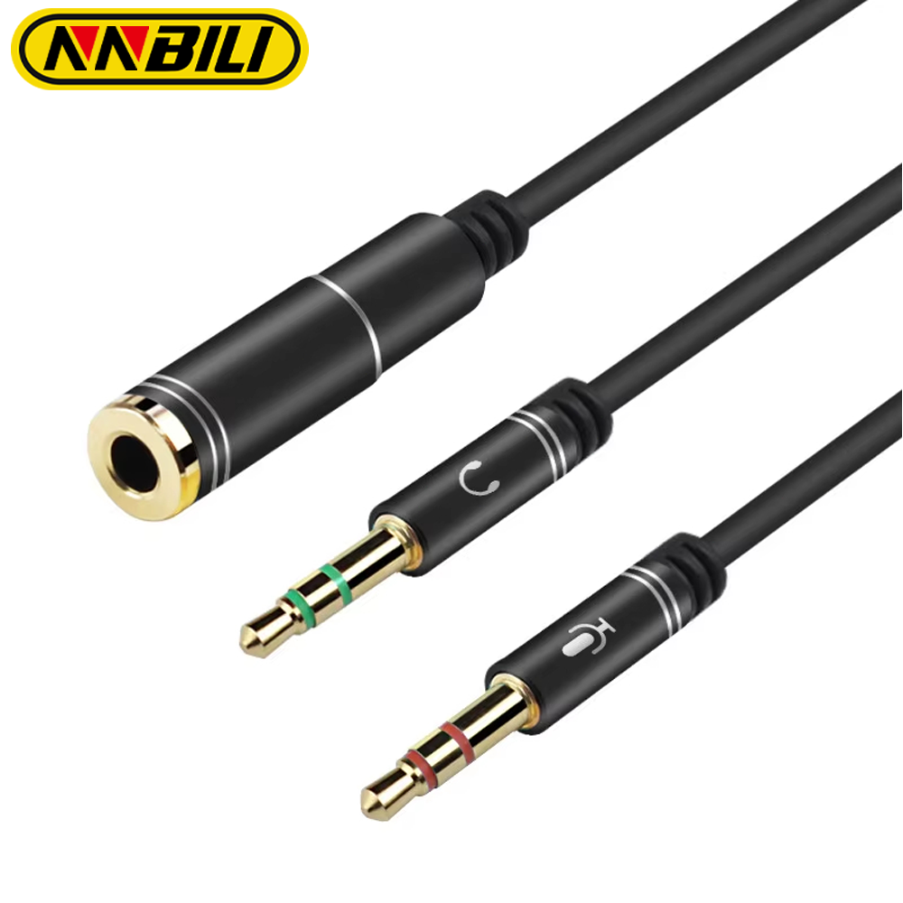 Audio Music Splitter - NNBILI Mini Jack 3.5 Microfoon Koptelefoon
