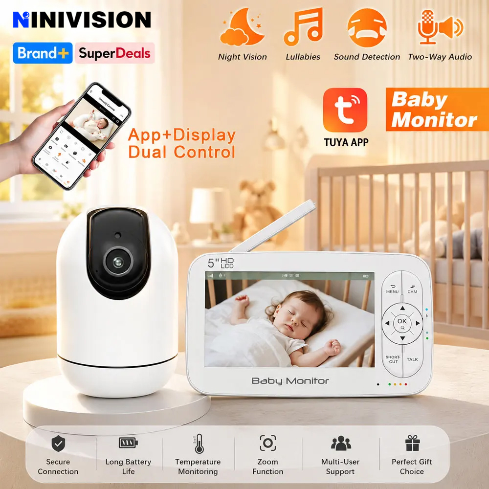 Audio Music Network - Slimme WiFi Babyfoon met 5 inch