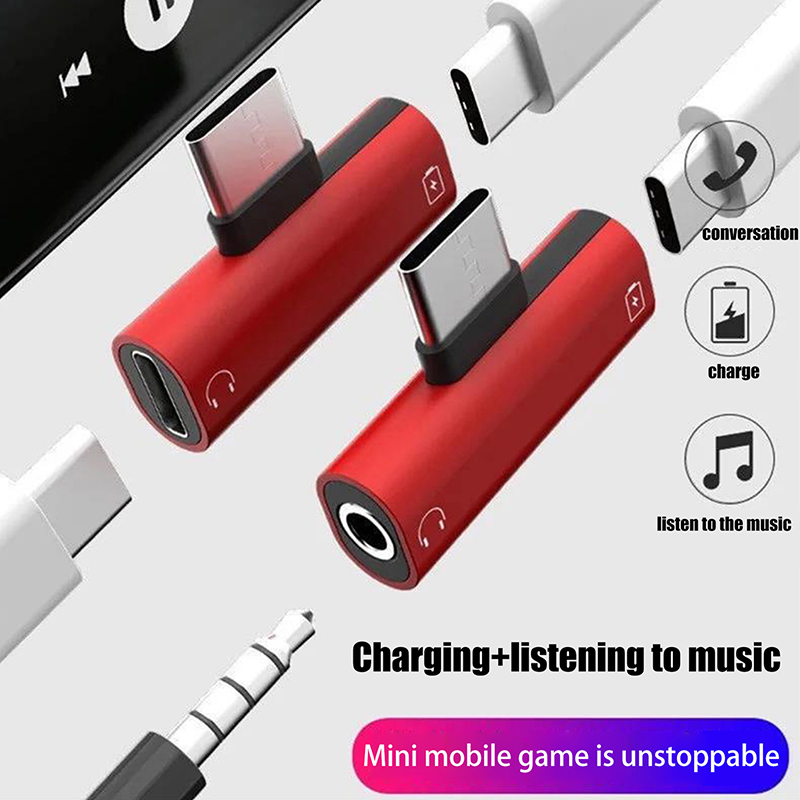 Audio Music Splitter - USB Type-C naar 3,5 mm hoofdtelefoon