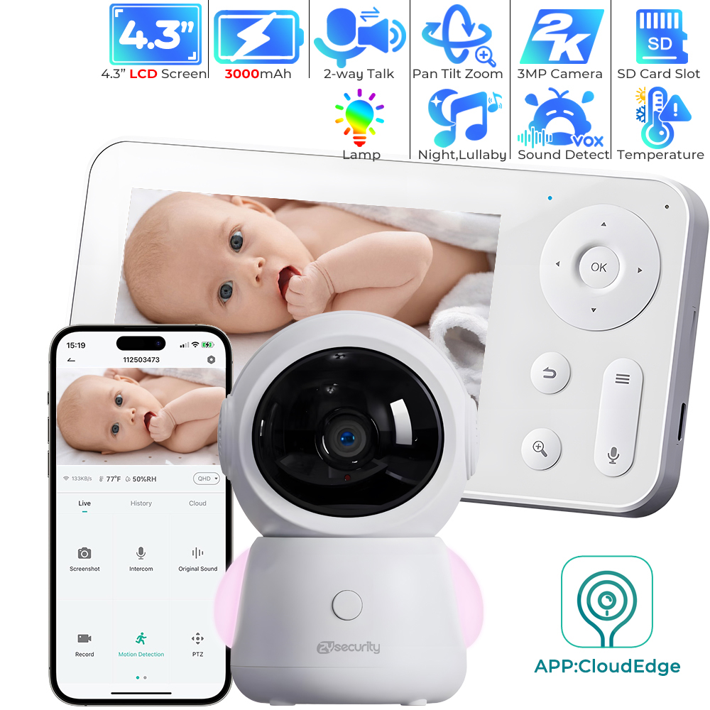 Audio Music Track - 2K WiFi-babyfoon Via scherm- en appbediening