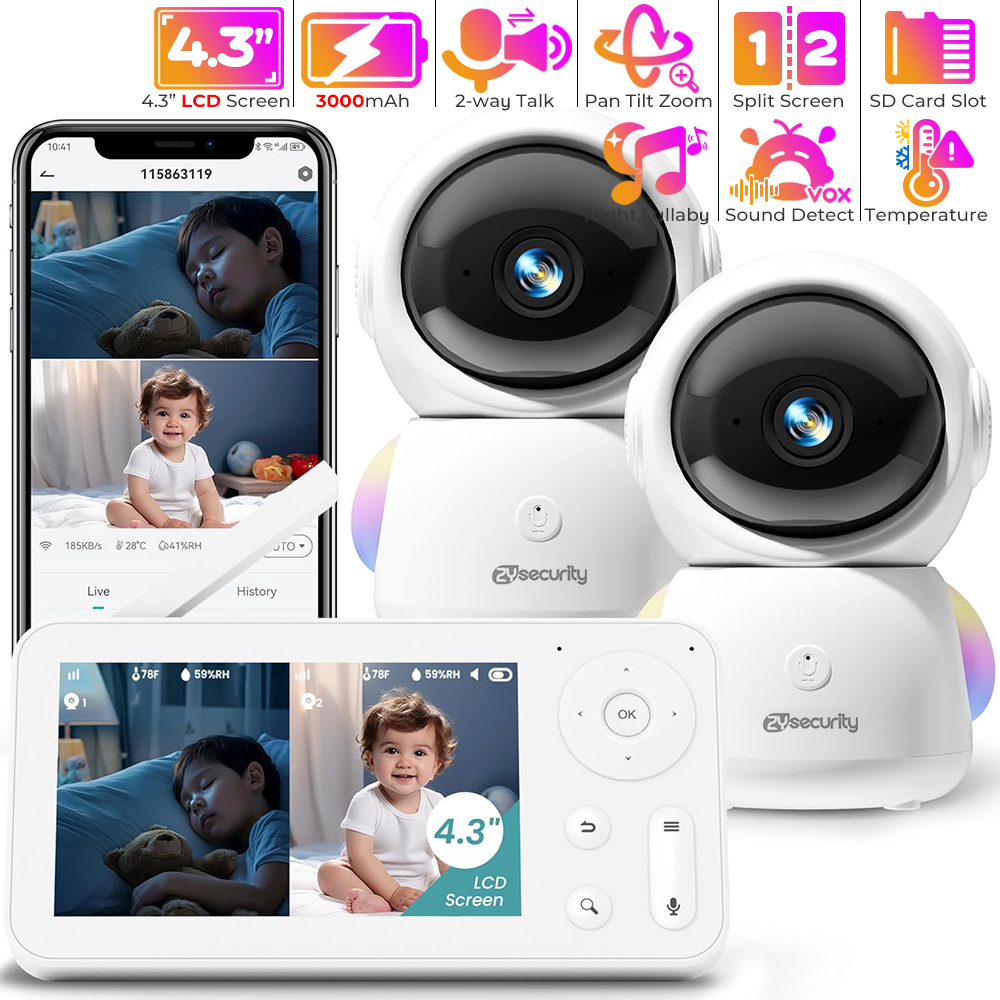 Audio Music Network - 2K babyfoon met 2 camera's en