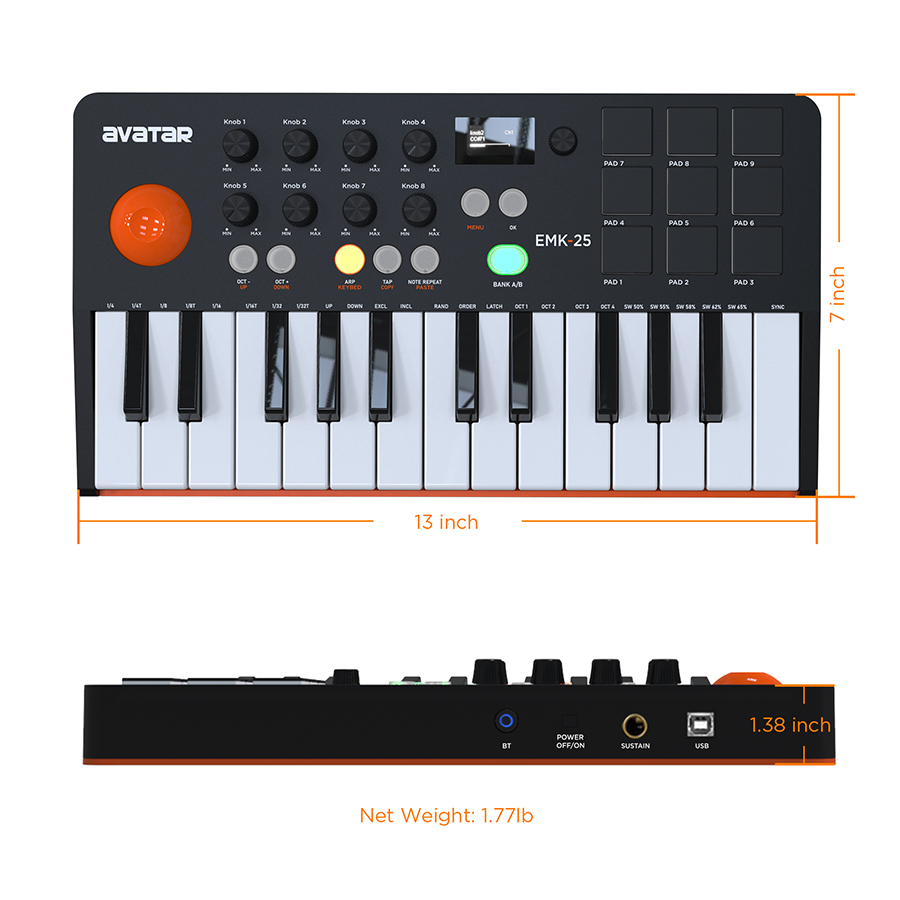 Keyboard MIDI-controller met 2 - Midi Controller Pad recensie en prijs