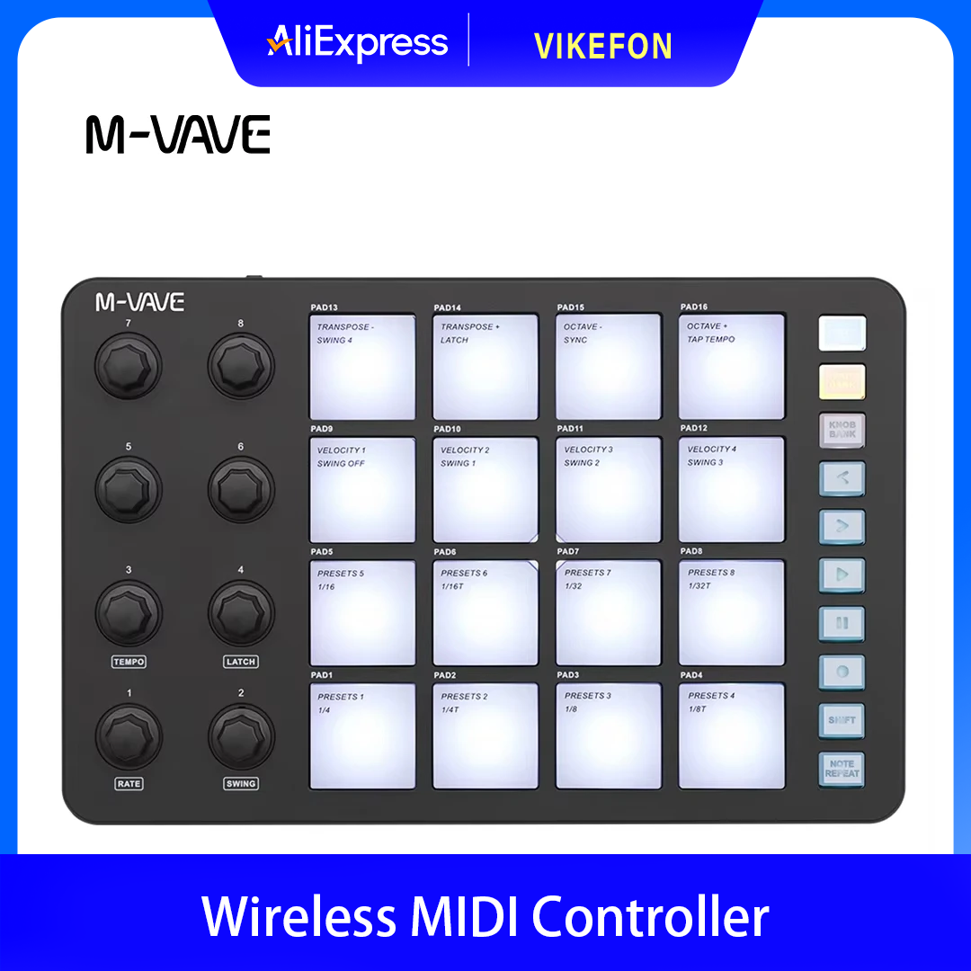 M-VAVE SMC-PAD Draadloze MIDI- - Midi Controller Pad recensie en prijs