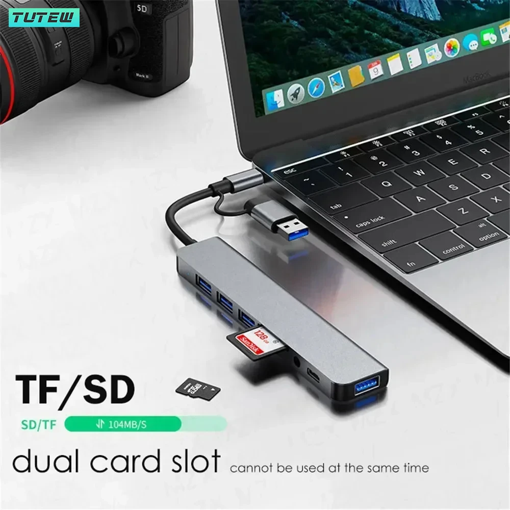 8-in-1 USB C-hub USB-splitter  - Audio Music Splitter recensie en prijs