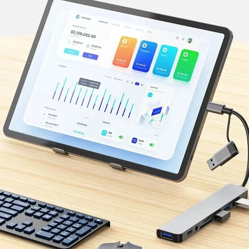 8-in-1 USB C-hub USB-splitter  - Audio Music Splitter recensie en prijs