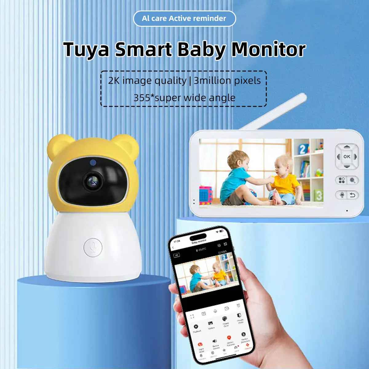 5 Inch Tuya Smart Babyfoon 2K  - Audio Music Track recensie en prijs