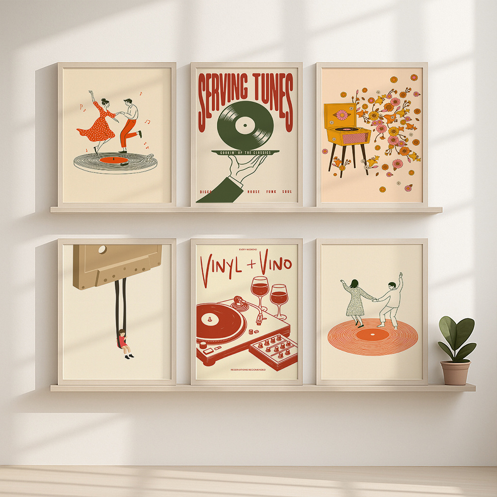 1pc Vintage Muziek Canvas Post - Audio Music Live recensie en prijs