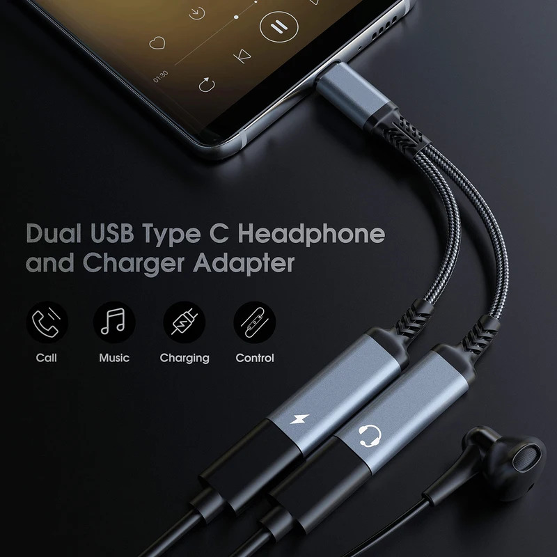 OTG 2 IN 1 USB C-splitter naar - Audio Music Splitter recensie en prijs