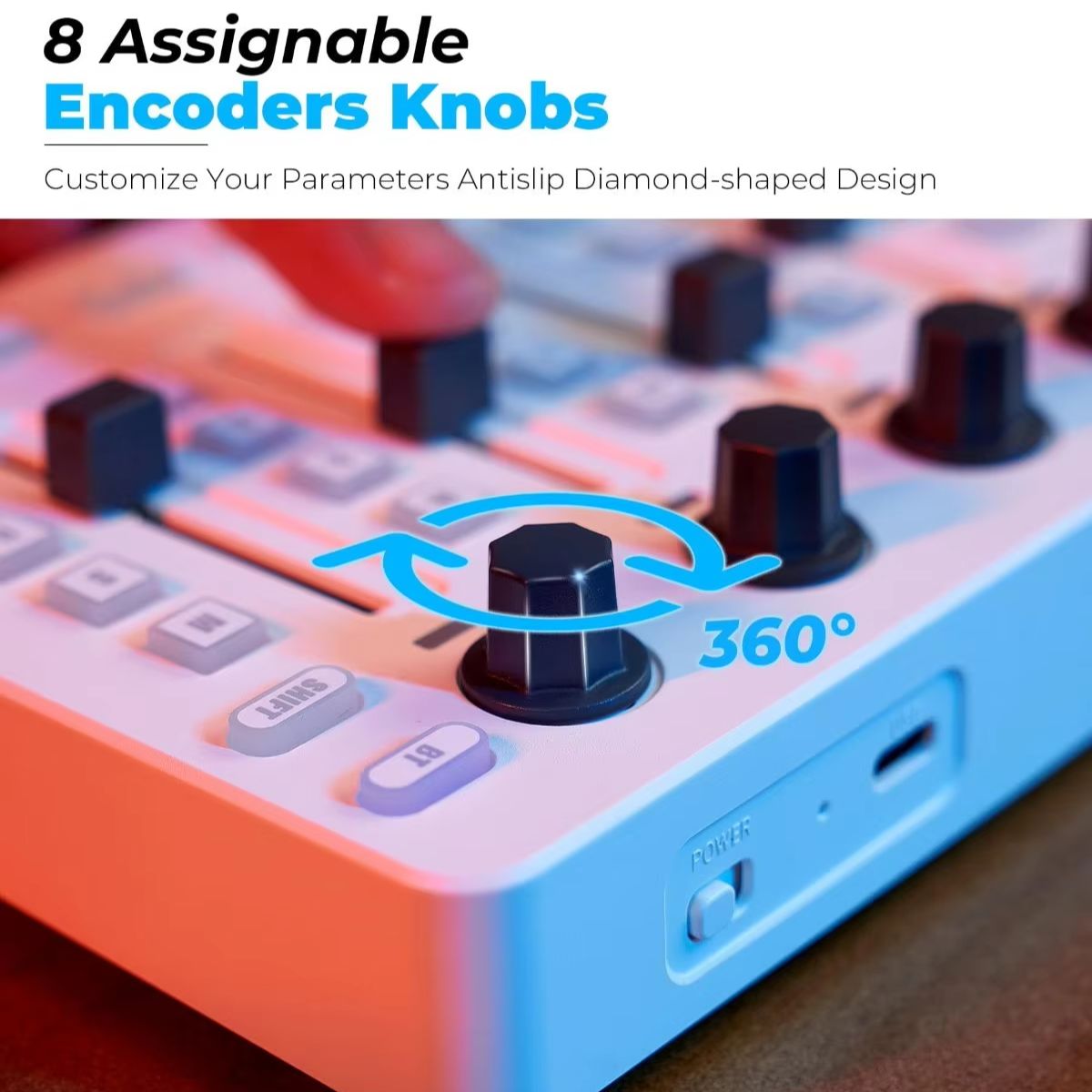 M-VAVE SMC-MIXER Witte draagba - Midi Controller Pad recensie en prijs