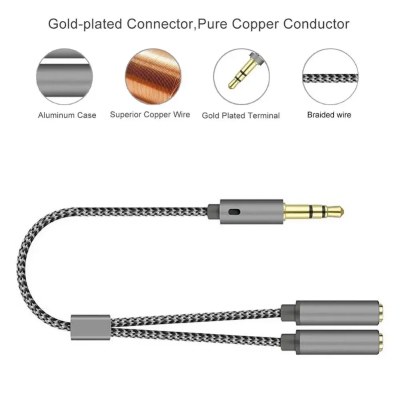 Headset Adapter Hoofdtelefoon  - Audio Music Splitter recensie en prijs