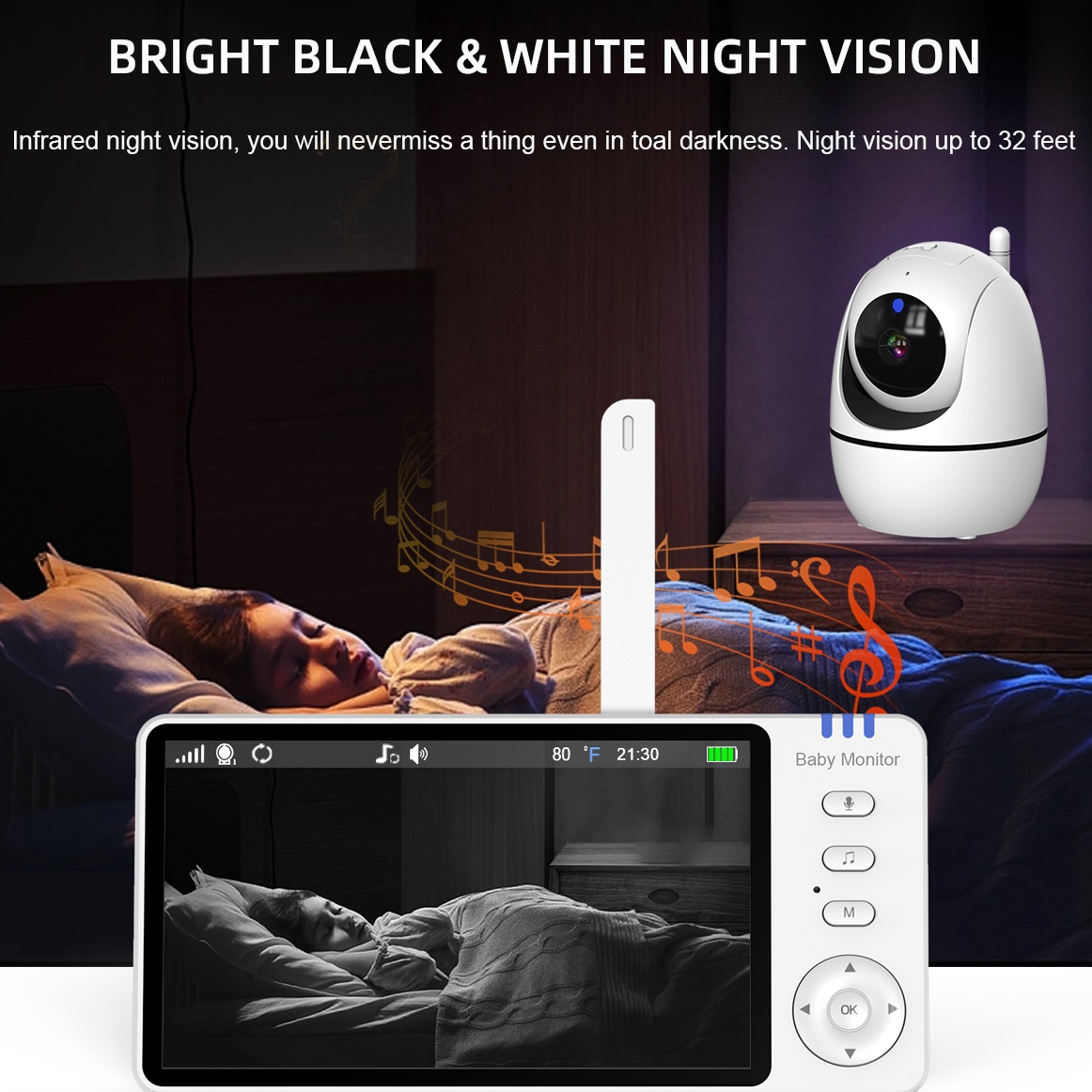 5 Inch Video Babyfoon 2.4G Dra - Audio Music Network recensie en prijs