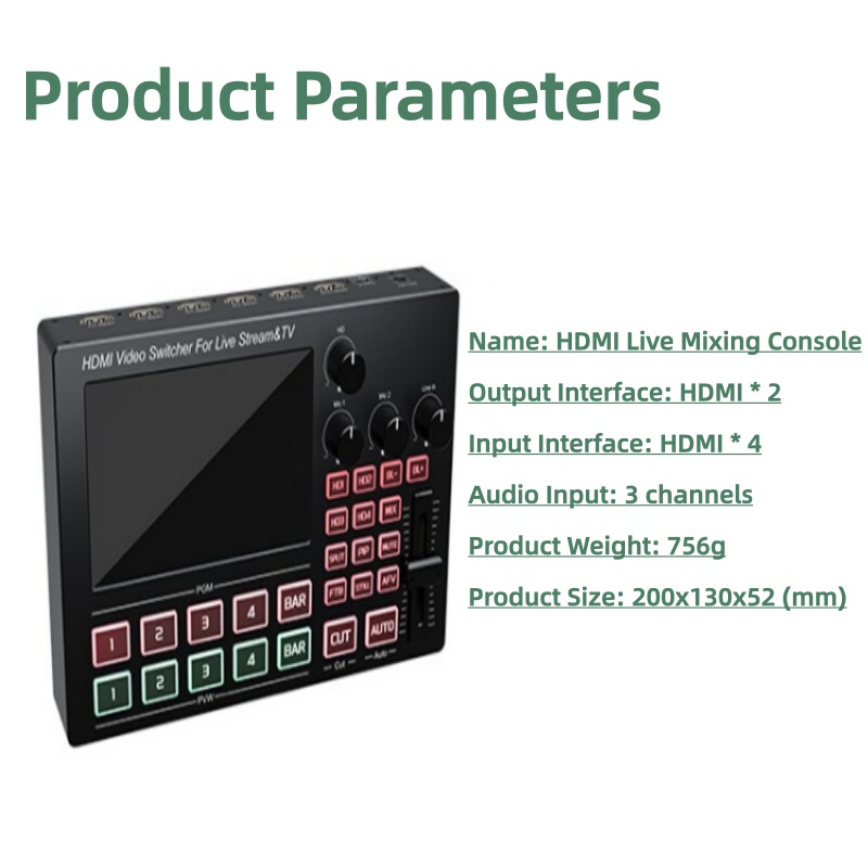 4-kanaals 1080P HDMI live stre - Audio Mixer 4 Channel recensie en prijs