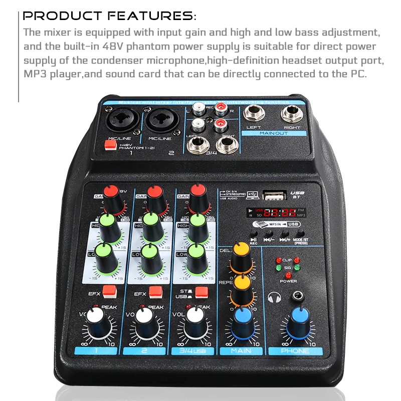 4-kanaals mini USB audio mengp - Audio Mixer 4 Channel recensie en prijs