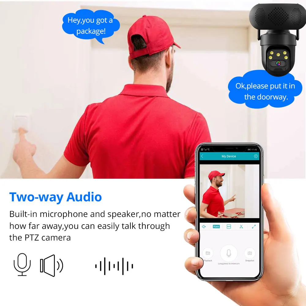 ICSEE 5MP WiFi PTZ IP-camera m - Audio Music Track recensie en prijs