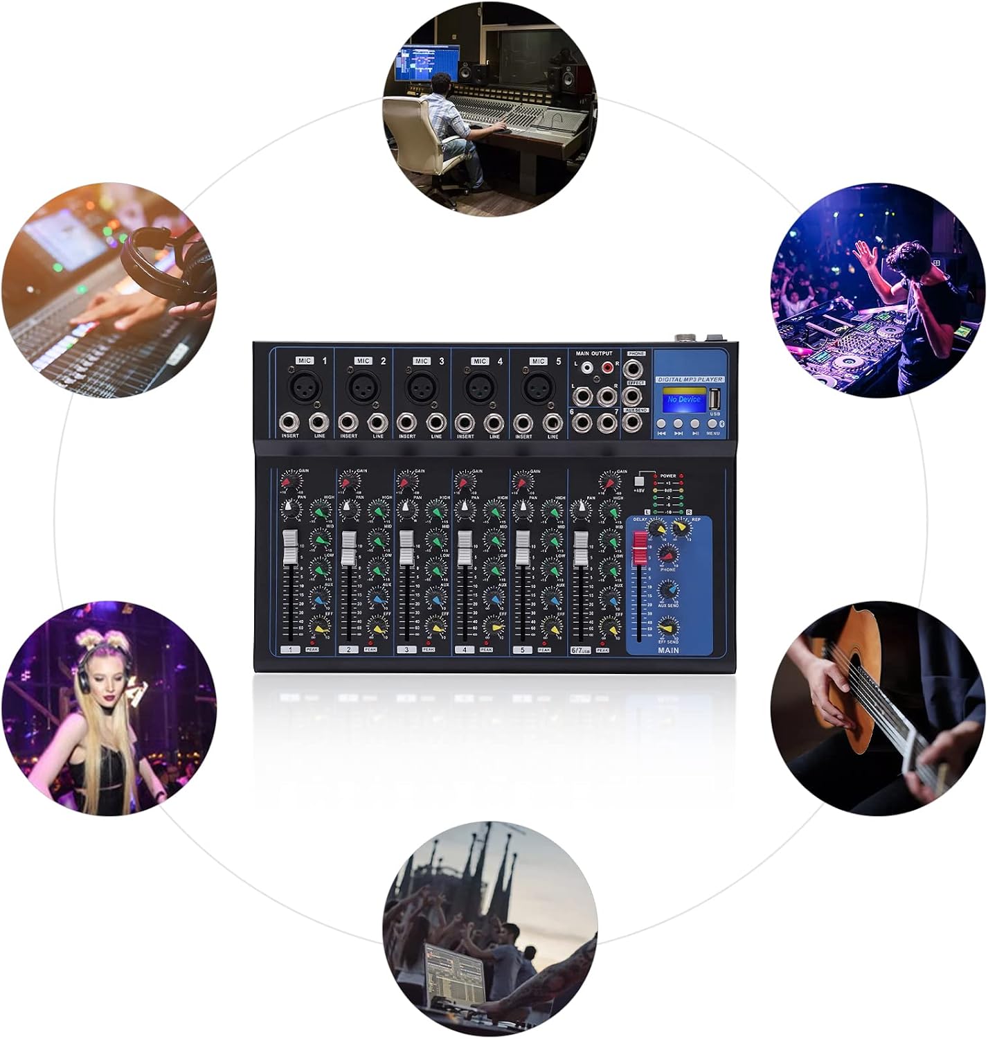 7-kanaals Bluetooth-mixer audi - Audio Interface Usb recensie en prijs