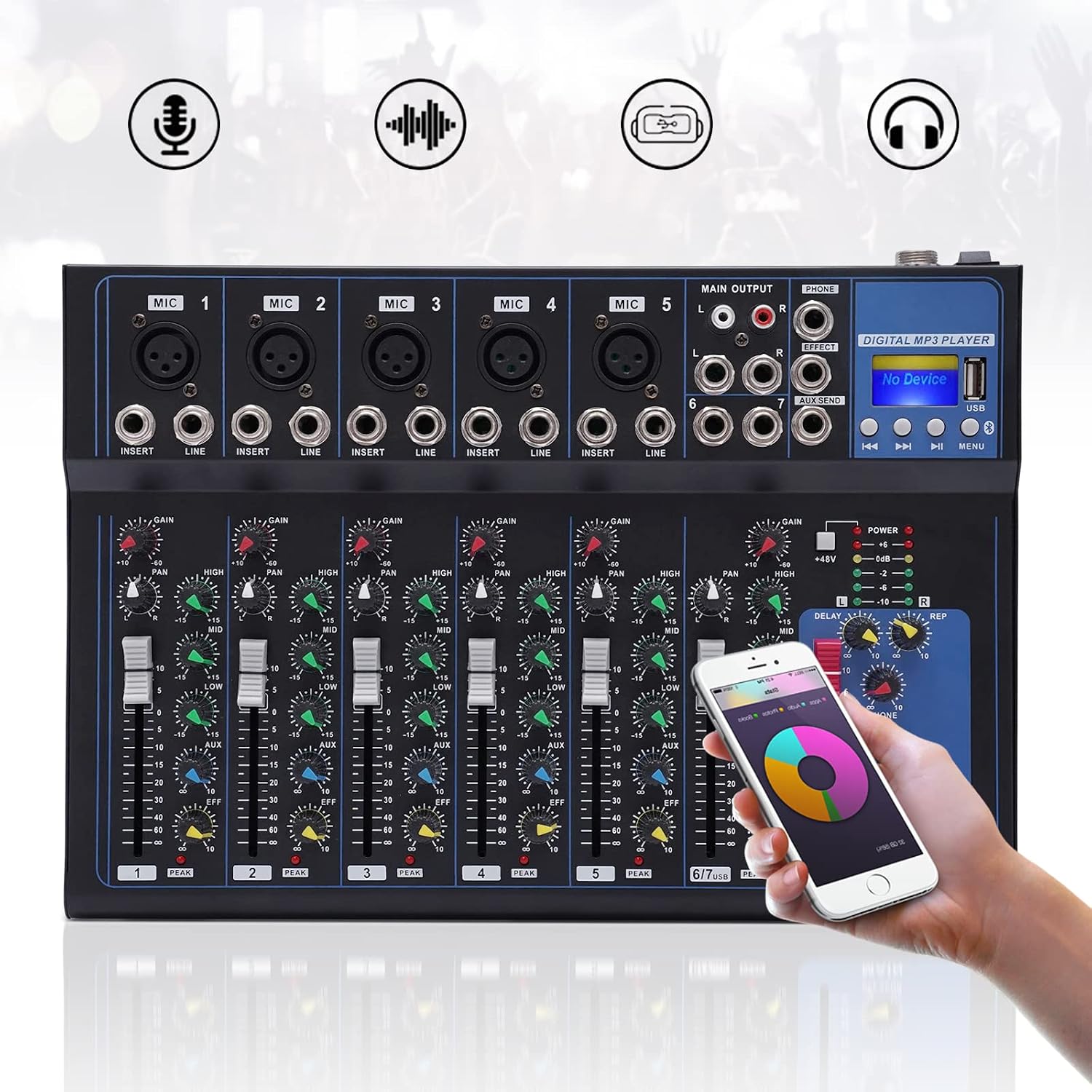 7-kanaals Bluetooth-mixer audi - Audio Interface Usb recensie en prijs