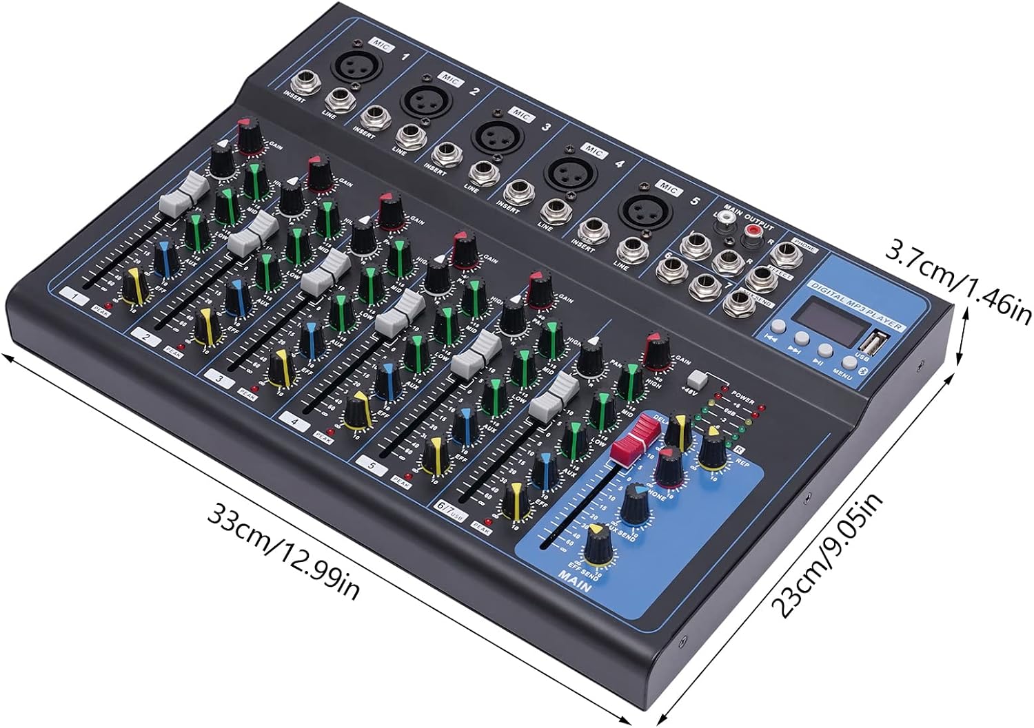 7-kanaals Bluetooth-mixer audi - Audio Interface Usb recensie en prijs